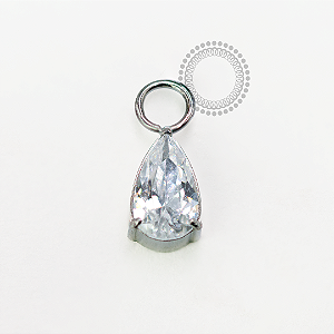 TN1692 Pingente Gota Cristal Titânio ASTM F-136