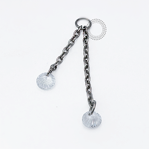 TN1705 Pingente Correntes 2 CZ  Titânio ASTM F-136