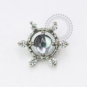 TN1747 Topo Sol Pedra Água-Marinha Titânio ASTM F-136