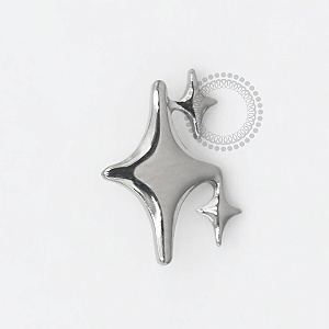 TN1782 Topo Liso 3 Estrelas 3D Titânio ASTM F-136