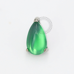 TN1803 Topo Gota Pedra Ágata Verde Titânio ASTM F-136