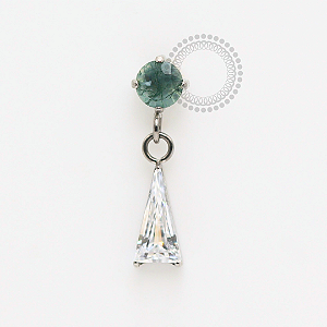 TN1830 Topo Pedra Moss Ágata Pingente Zircônia Titânio ASTM F-136