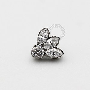 TN185 Topo Meia Flor Navetes Titânio ASTM F-136