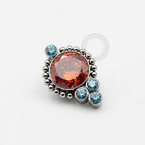 TN188 Topo Zirconias Laranja-Azul Titânio ASTM F-136