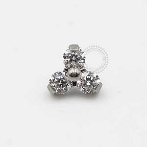 TN226 Topo Trinity CZ Cristal Titânio ASTM F136