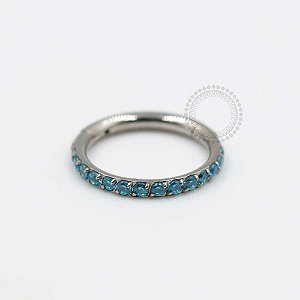 TN333 Segmento Cravejado Azul Titânio ASTM F136