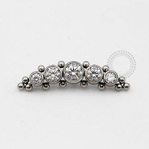 TN348  Topo Cluster 5 CZ Esferas Titânio ASTM F136