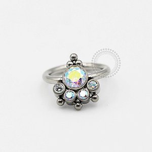 TN355 Captive Decorado CZ Boreal Titânio ASTM F136