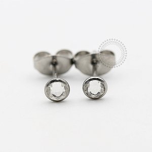 TN356 Brinco Cristal Tarraxa Borboleta Titânio ASTM F136