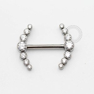 TN371 Nipple Cluster 7 CZ Push Pin Unilateral Titânio ASTM F136