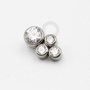 TN392 Topo CZ 4mm e CZ 2,5mm Titânio ASTM F136