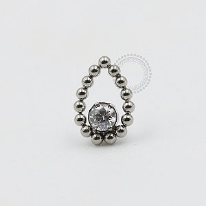 TN407 Topo Gota Esferas Vazada CZ Titânio ASTM F136