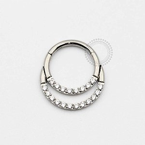 TN411 Segmento Cravejado Frontal Duplo Titânio ASTM F136