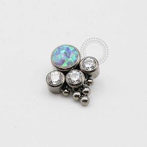 TN467 Topo Big Stone 3 CZ Esferas Titânio ASTM F136