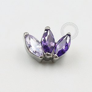 TN522 Topo 3 Navetes Roxo Degradê Titânio  ASTM F136