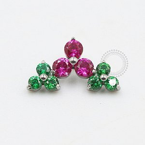 TN642 Topo Cluster Trinity Pink e Verde Titânio ASTM F136