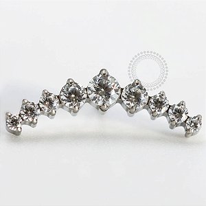 TN801 Topo Cluster 9 CZ Push Pin Titânio ASTM F136