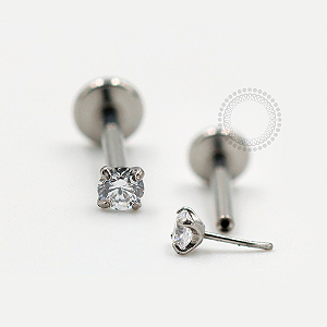 TN806 Labret Push Pin Zircônia Cravada Titânio ASTM F136