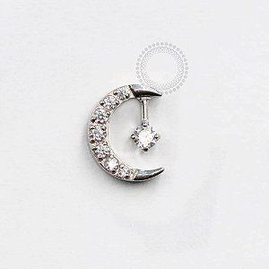 TN885 Topo Lua Cravejada 1 CZ Titânio ASTM F136