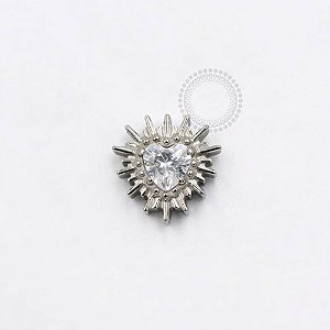 TN894 Topo Coração CZ  Raios Titânio ASTM F136