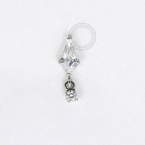 TN909 Topo Losango Pingente CZ Titânio ASTM F136