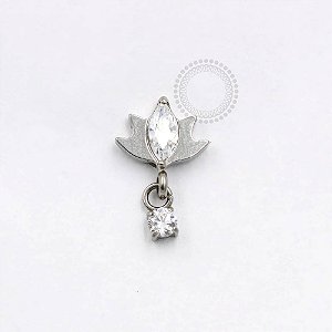 TN911 Topo Flor de Lotus Pingente CZ Titânio ASTM F136