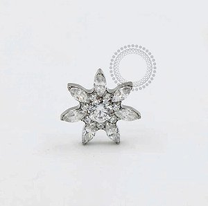 TN958 Topo Mega Flor Navetes CZ Titânio ASTM F136