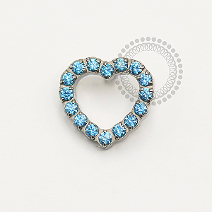 TN243 Topo Coração CZ Titânio  ASTM F136 (OUTLET)