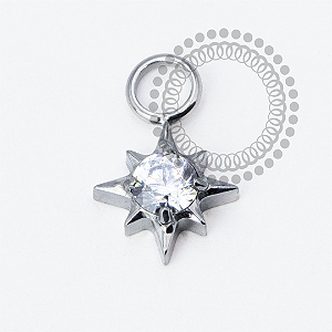 TN2036 Pingente Estrela Radiante Titânio ASTM F136