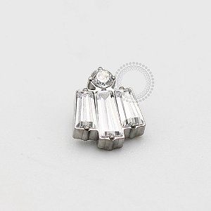 TN199 Topo Triple Bars CZ Titânio ASTM F-136 (OUTLET)