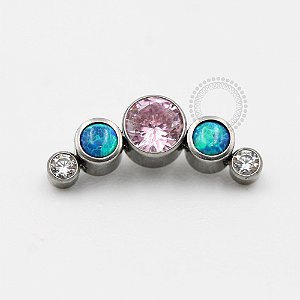 TN451 Topo Cluster CZ Opala Sintética Titanio ASTM F136  (OUTLET)