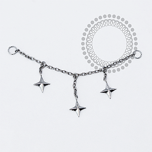 TN2065 Corrente 3 Pingente Estrela Titânio ASTM F136