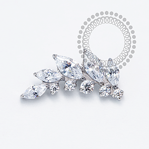 TN2061 Topo Cluster 4 Navetes CZ Titânio ASTM F136