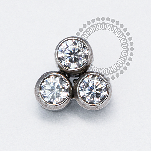 TN2063 Topo Mini Trinity CZ Circular Titânio ASTM F136