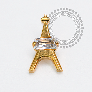 TN2070 Topo Torre Effiel CZ Titânio PVD Gold