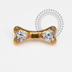 TN2076 Topo Ossinho Delicado CZ Titânio PVD Gold