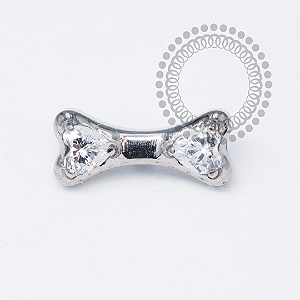 TN2077 Topo Ossinho Delicado CZ Titânio ASTM F136