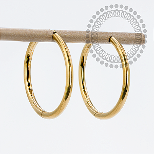 TN2085 Brinco Argola 40mm Titânio PVD Gold