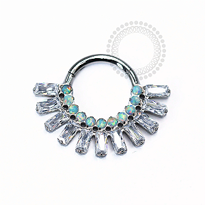 TN1238 Segmento Opala-CZ Baguettes Titânio