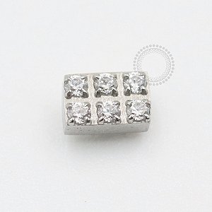 TN1291 Topo Mini Retângulo Titânio ASTM F136