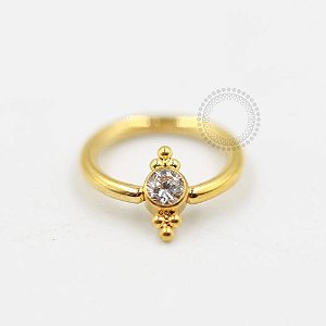 TN206 Captive CZ Esferas Titânio PVD Gold