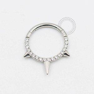 TN426 Segmento Frontal Spike Cravejado Titânio