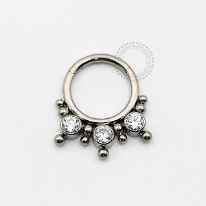 TN430 Segmento Frontal 3 CZ Esferas Titânio