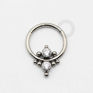 TN432 Segmento Frontal 2 CZ Esferas Titânio