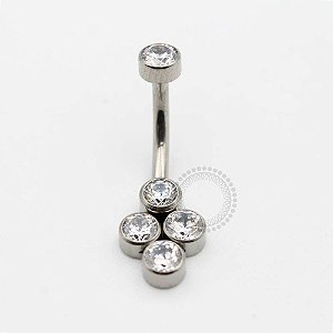 TN45 Navel 4 CZ Flat Titânio ASTM F136