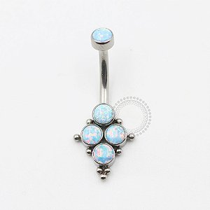 TN583 Navel 4 Opalas e Esferas Titânio ASTM F136