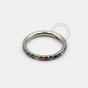 TN60 Segmento Cravejado Rainbow Titânio ASTM F136