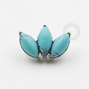 TN624 Topo 3 Navetes Turquesa Titânio ASTM F136