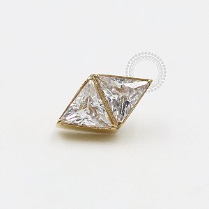 TN657 Topo Losango CZ Titânio PVD  Gold