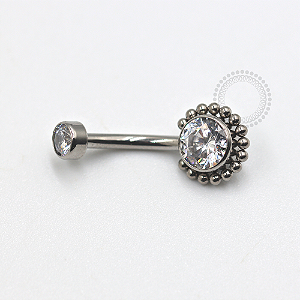 TN659 Navel Big Sol CZ  Esferas Titânio ASTM F136